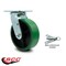 Service Caster 6 Inch Green Poly on Cast Iron Swivel Caster with Roller Bearing and Swivel Lock SCC-30CS620-PUR-GB-BSL - alternate 3